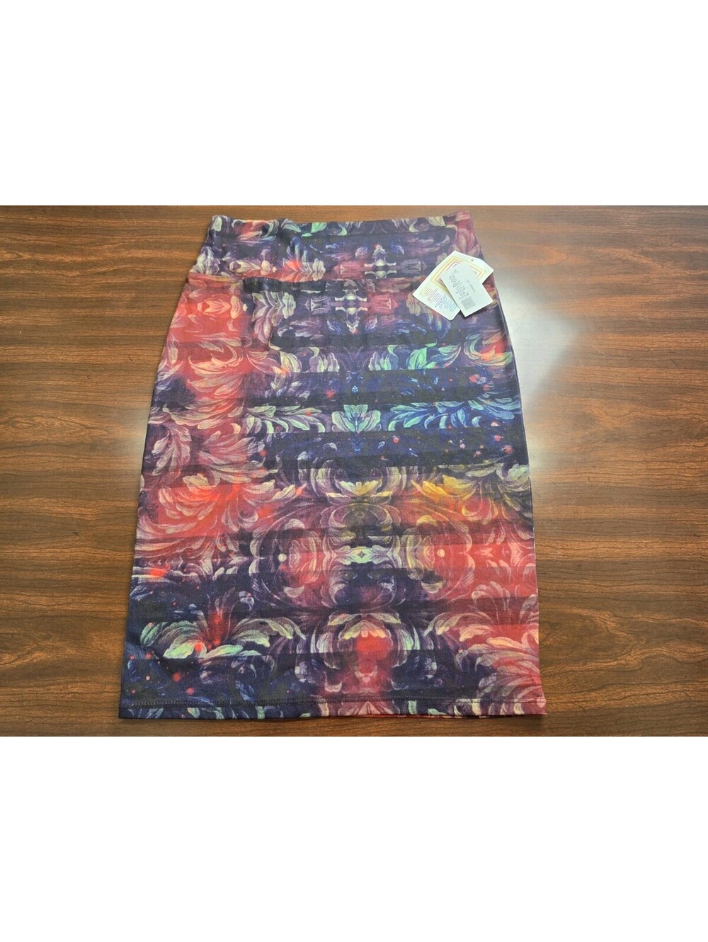NWT LuLaRoe Cassie Skirt Small Multi Color Abstract Floral Galaxy Pencil Skirt